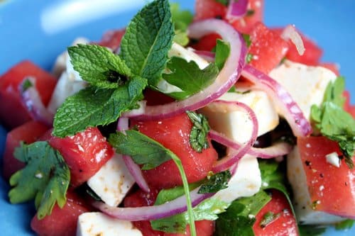 WATERMELON SALAD WITH FETA AND MINT