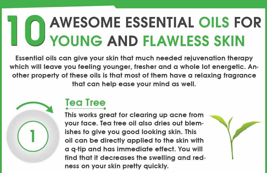 10 Best Essential Oils For Flawless Skin Infographic