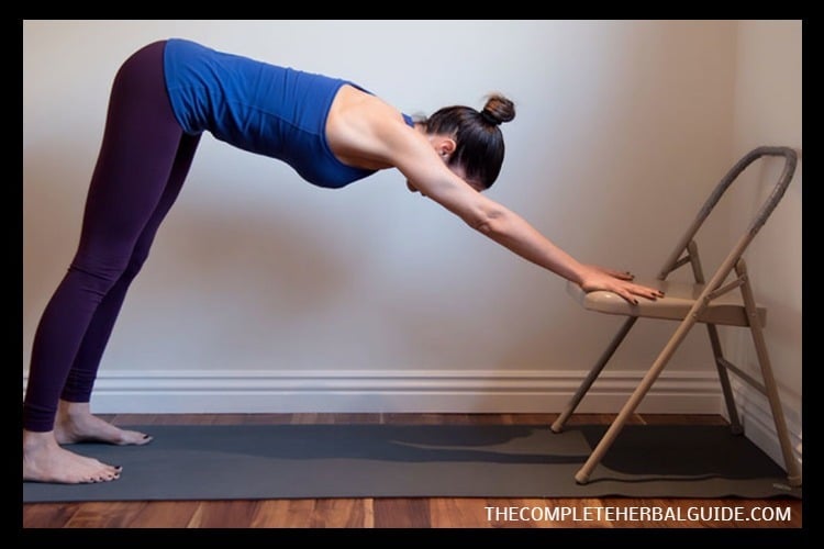 chair yoga downward dog