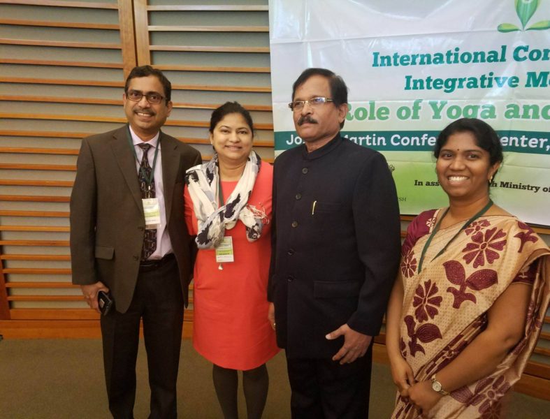 At the 2nd International Conference on Integrative medicine: Role of Yoga & Ayurveda at Harvard University with the Indian Central Minister for AYUSH, Shri Shripad Naik.