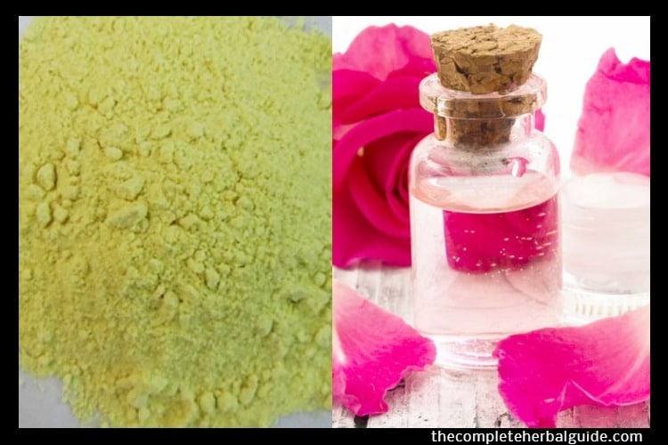 green gram flour and rose water